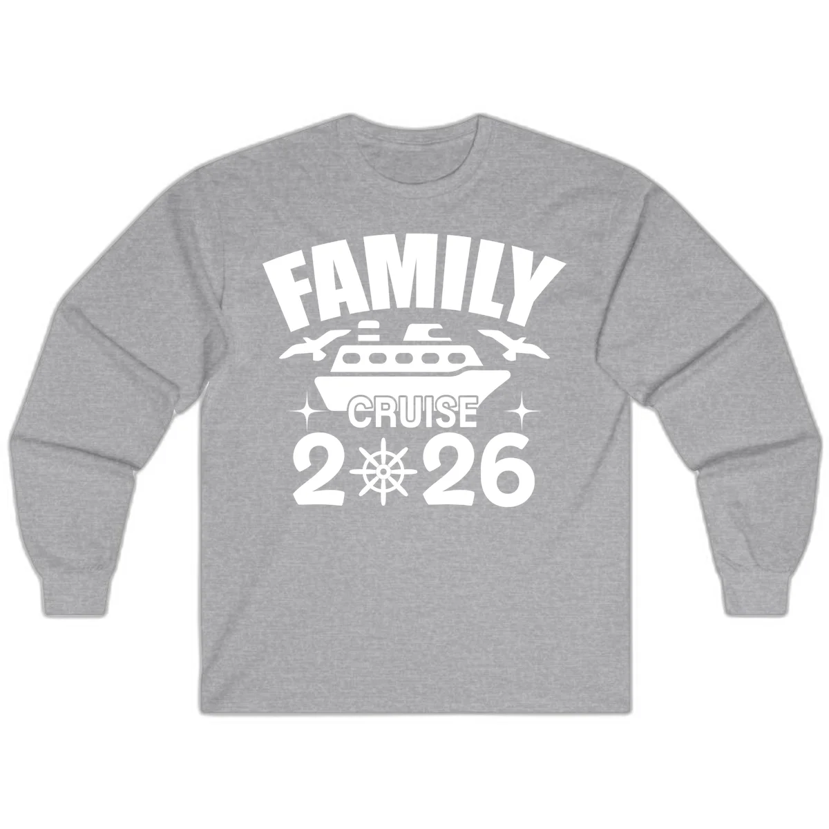 Family Cruise 2026 Long Sleeve T-Shirt in Sport Grey