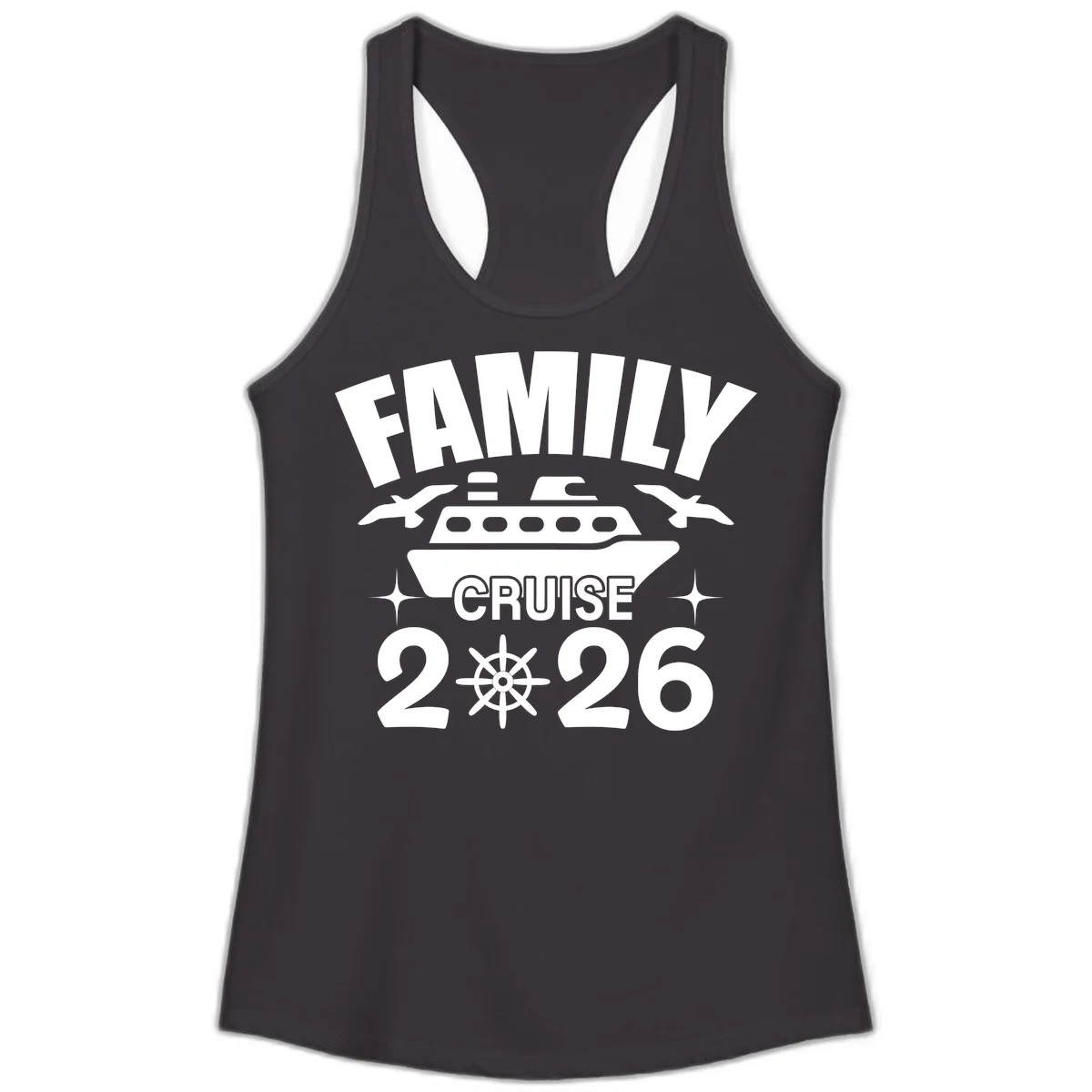 Family Cruise 2026 Matching Ladies Tank Top in Black