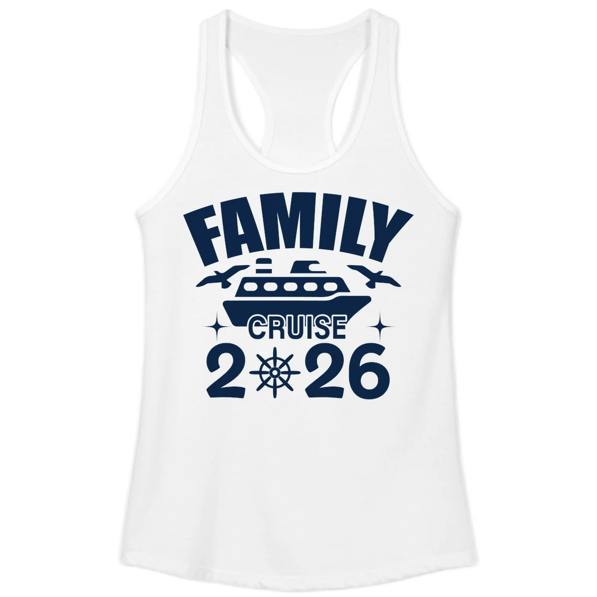 Family Cruise 2026 Matching Ladies Tank Top in White