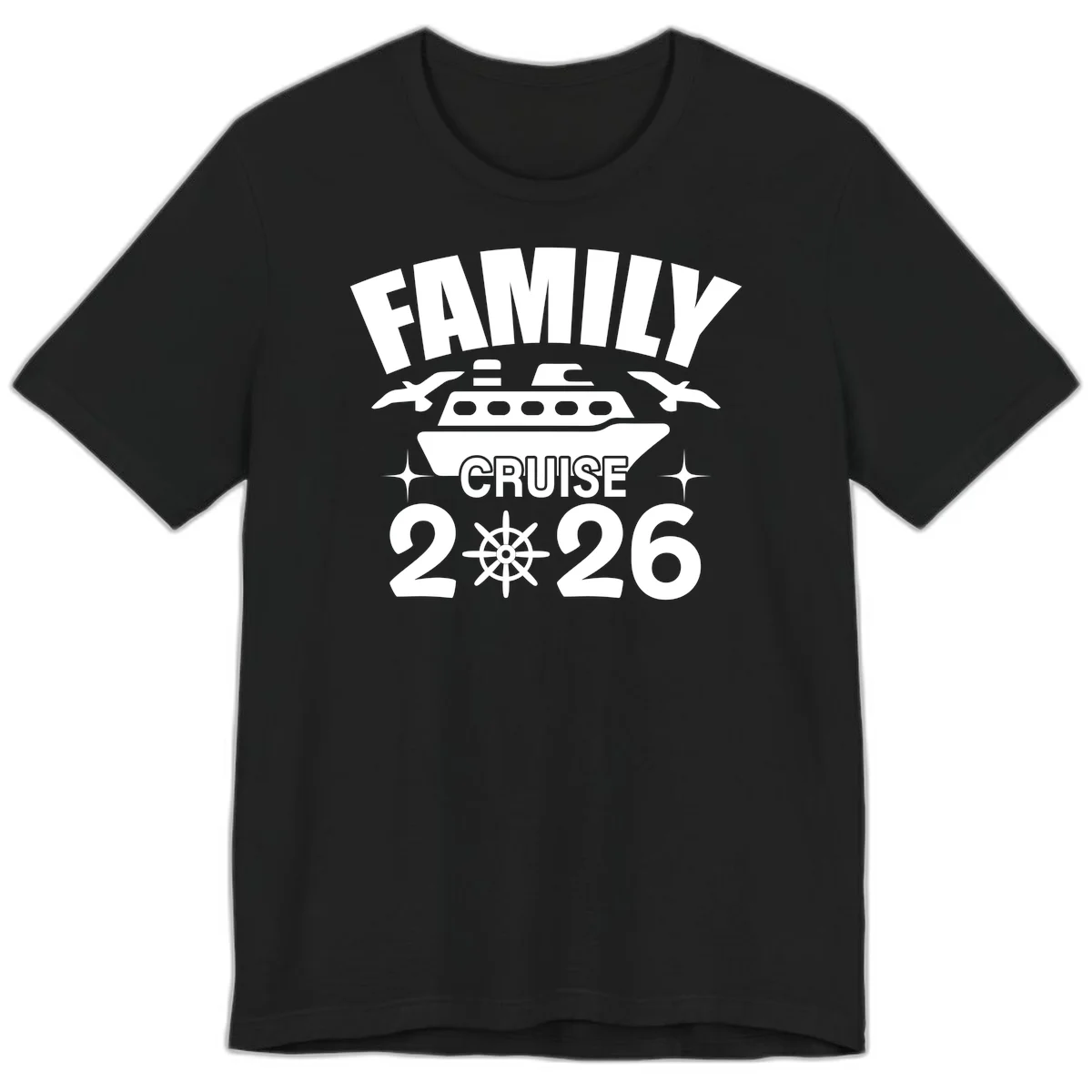 Family Cruise 2026 Nautical Group Premium T-Shirt in Black