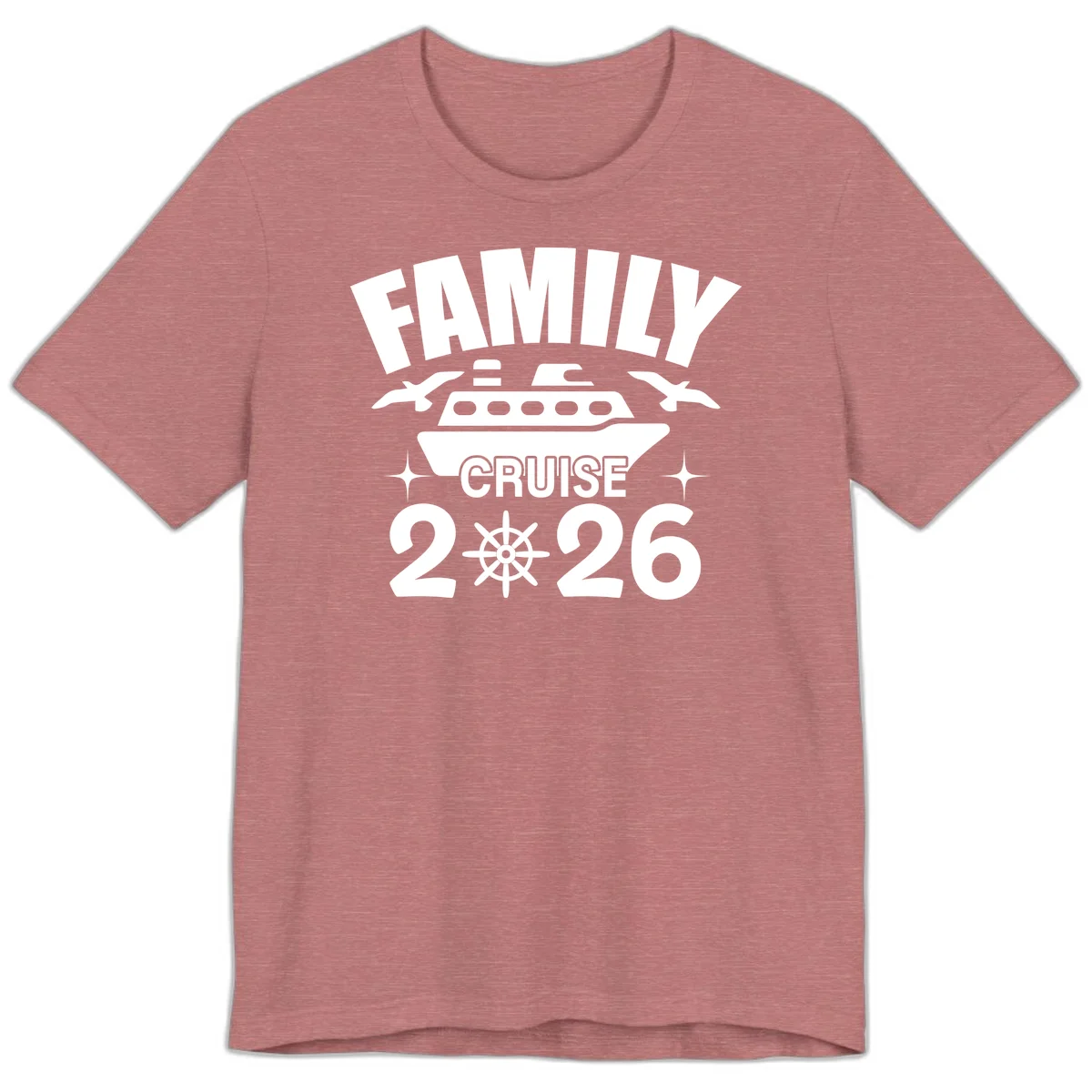 Family Cruise 2026 Nautical Group Premium T-Shirt in Heather Mauve