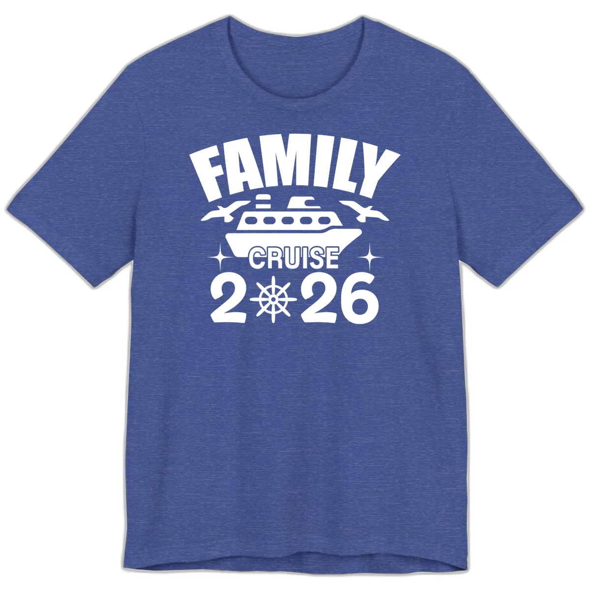 Family Cruise 2026 Nautical Group Premium T-Shirt in Heather True Royal