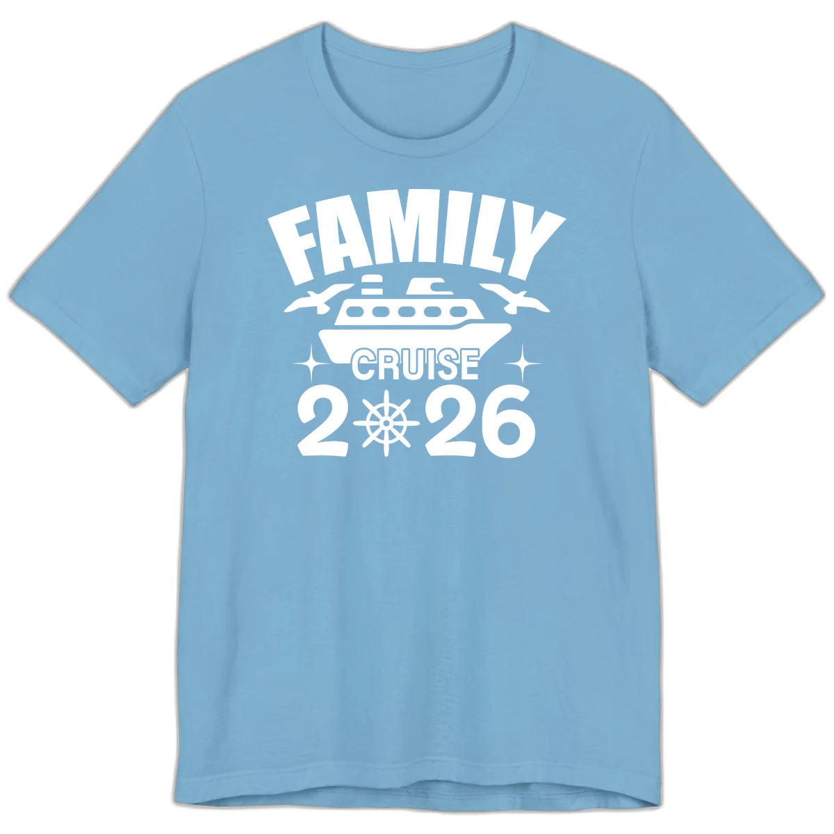 Family Cruise 2026 Nautical Group Premium T-Shirt in Ocean Blue