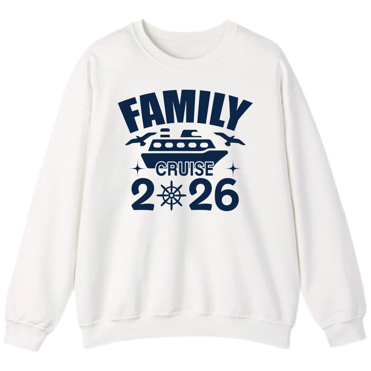 Family Cruise 2026 Matching Vacation Sweatshirt in White