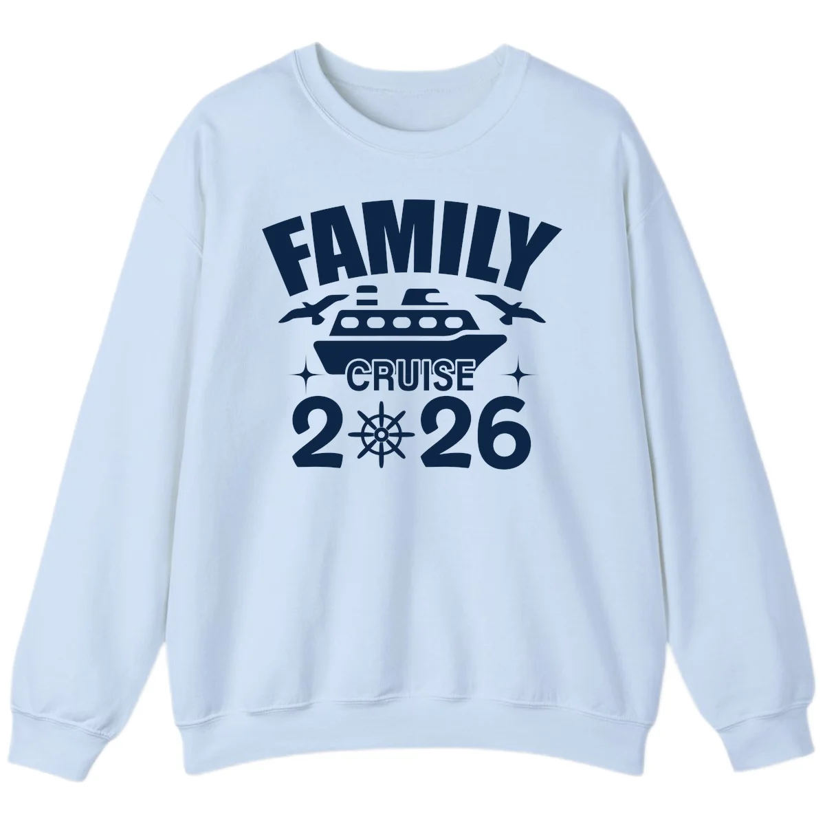 Family Cruise 2026 Matching Vacation Sweatshirt in Light Blue