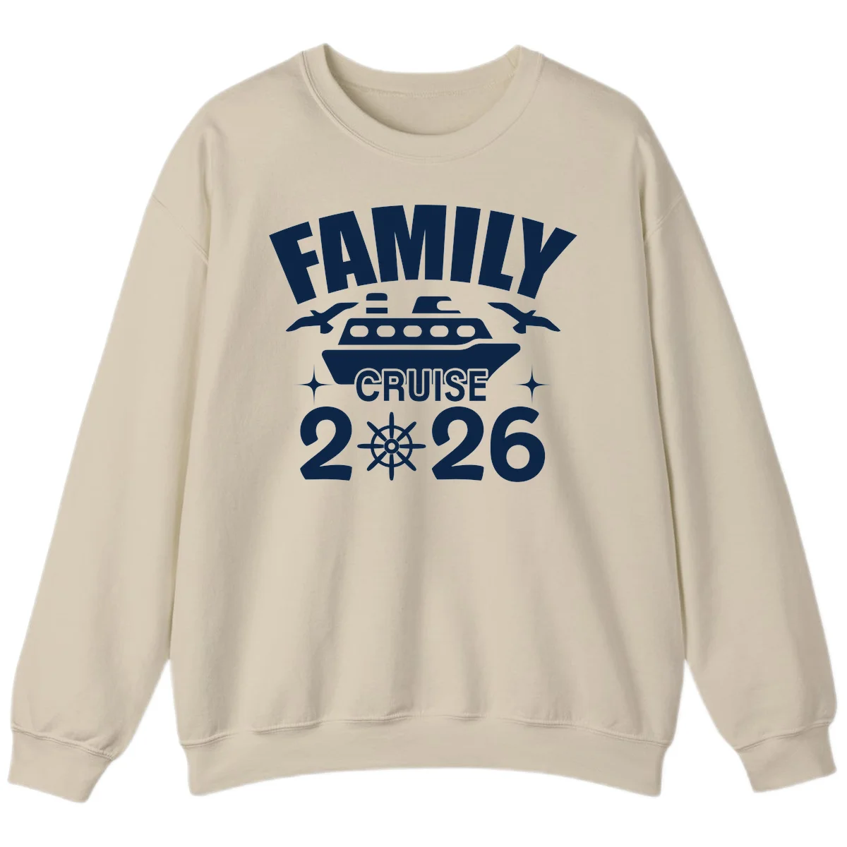 Family Cruise 2026 Matching Vacation Sweatshirt in Sand