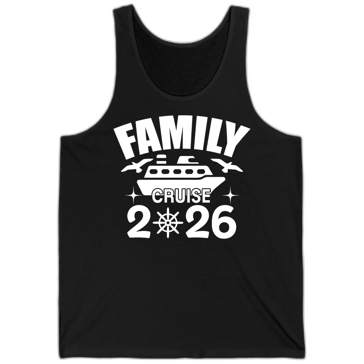Family Cruise 2026 Matching Vacation Tank Top in Black