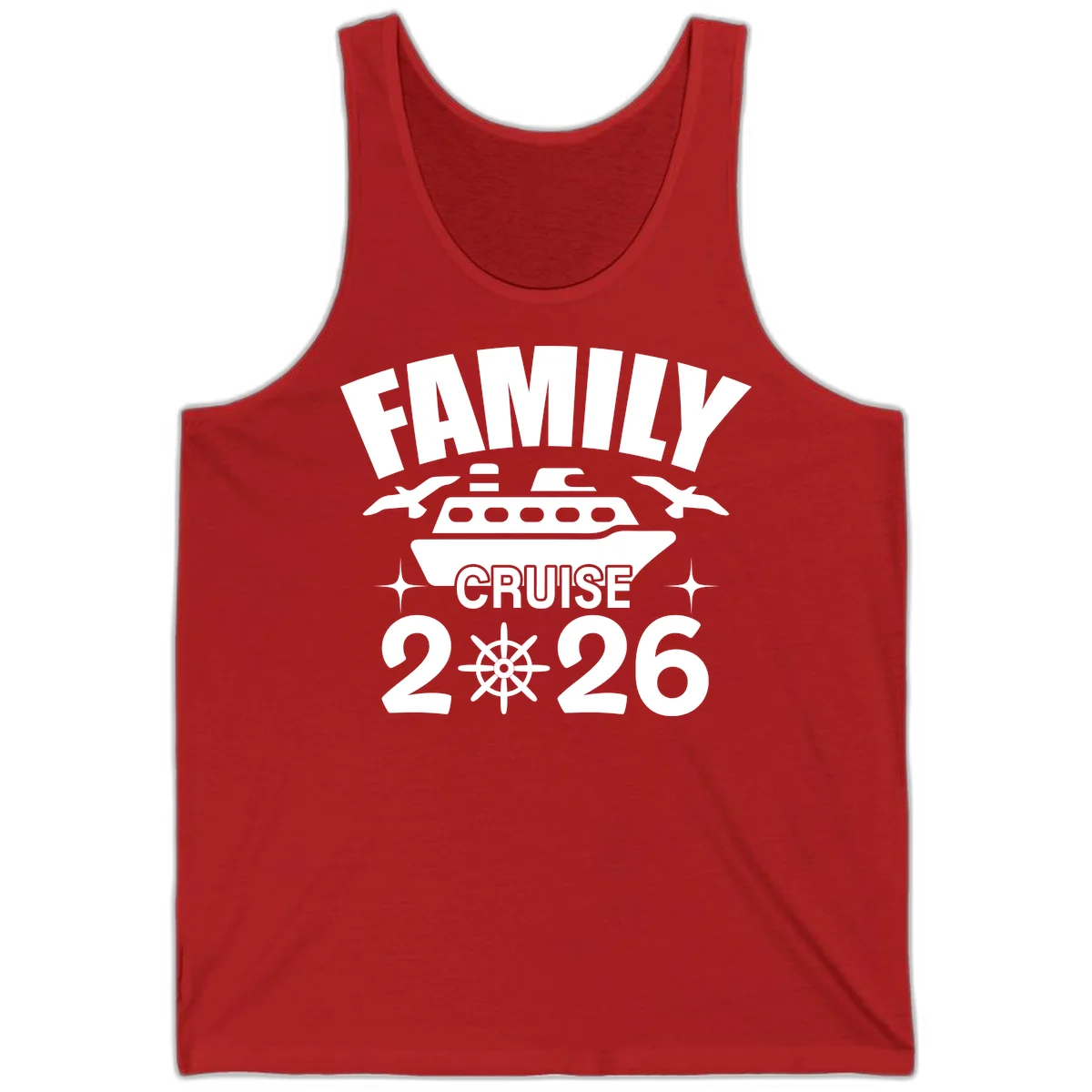 Family Cruise 2026 Matching Vacation Tank Top in Red