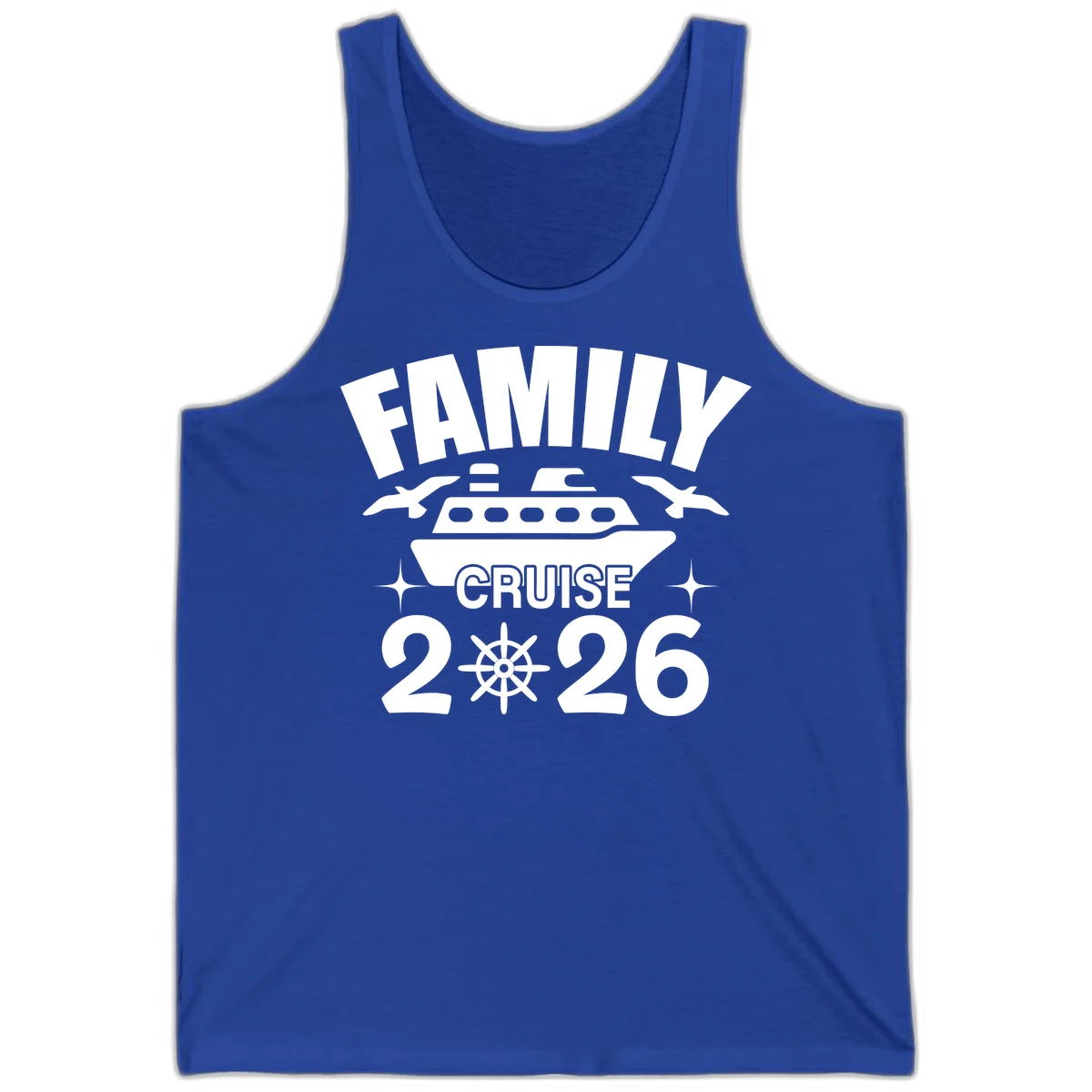 Family Cruise 2026 Matching Vacation Tank Top in True Royal