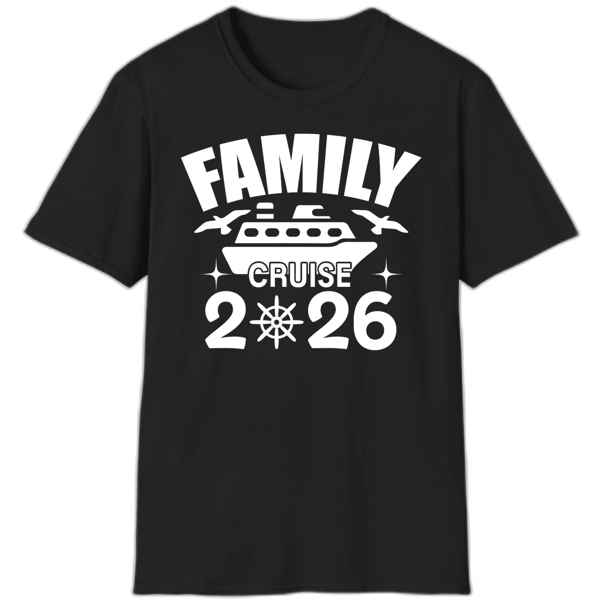 Family Cruise 2026 Matching Vacation T-Shirt in Black
