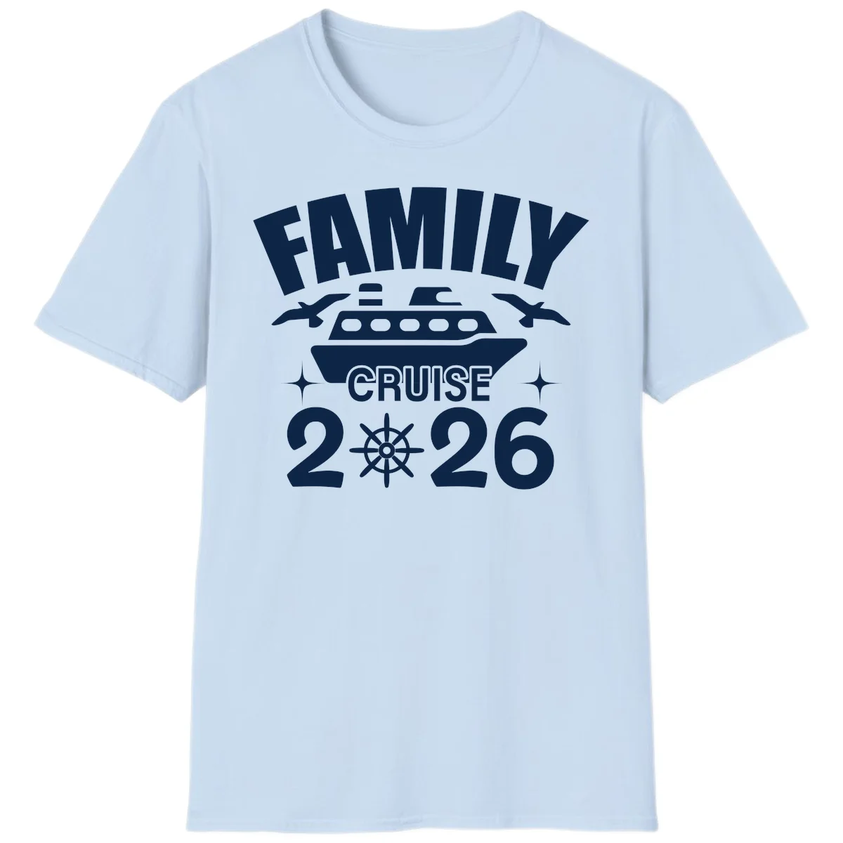 Family Cruise 2026 Matching Vacation T-Shirt in Light Blue