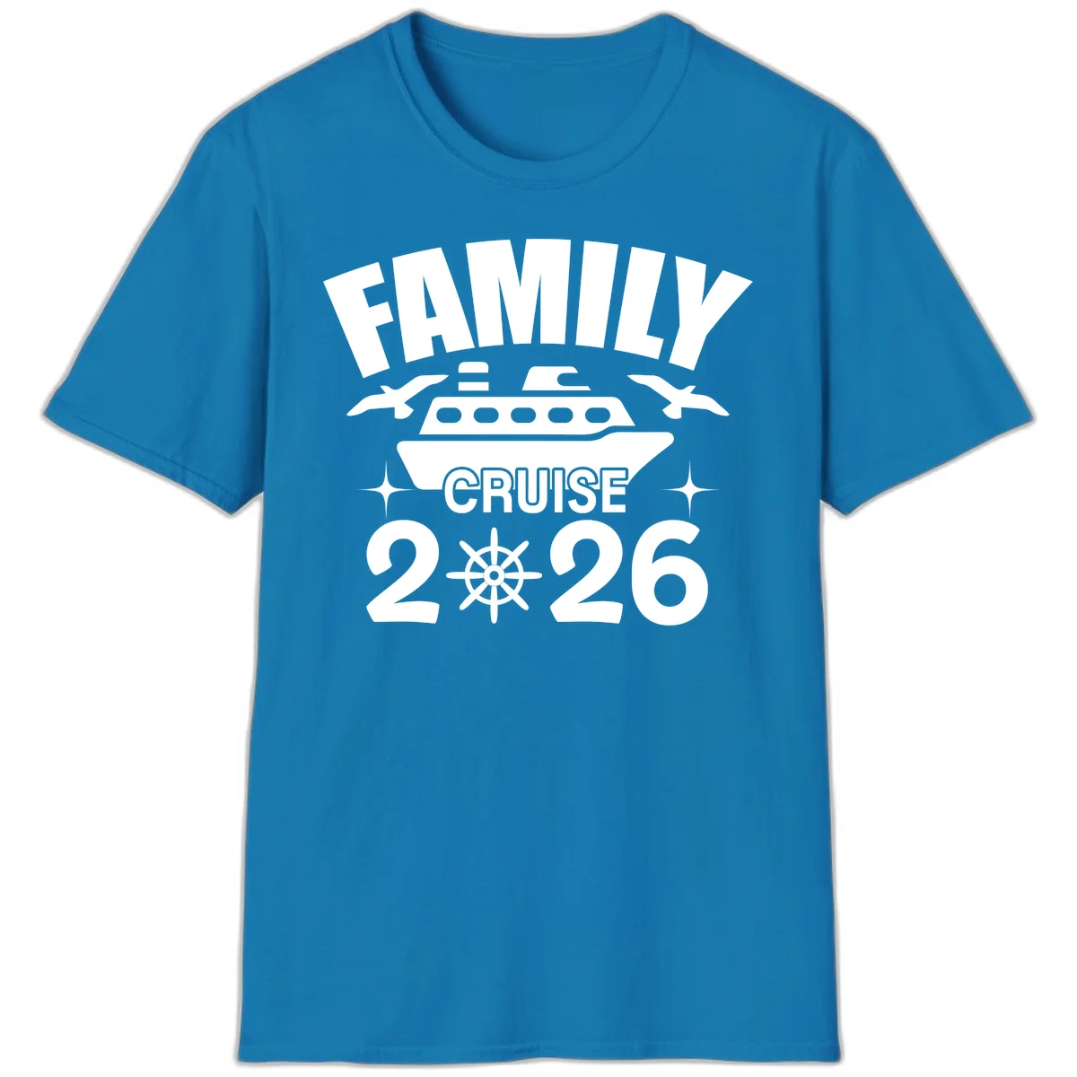 Family Cruise 2026 Matching Vacation T-Shirt in Sapphire