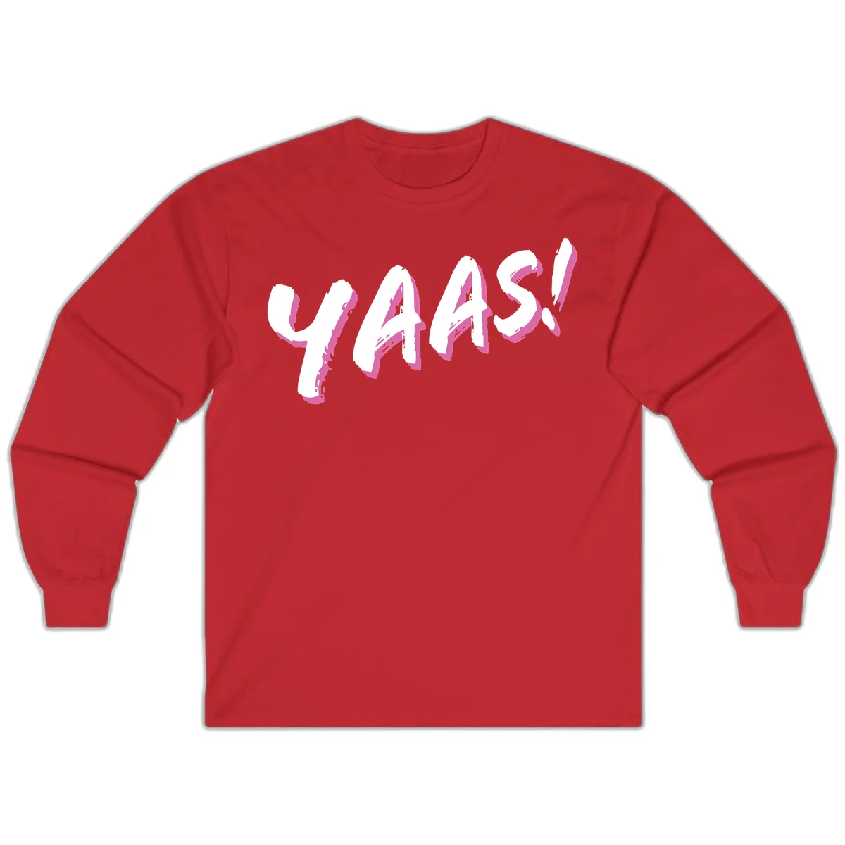 Abstract wavy shapes design with layered white and magenta flowing forms creating a three-dimensional modern art effect in Red