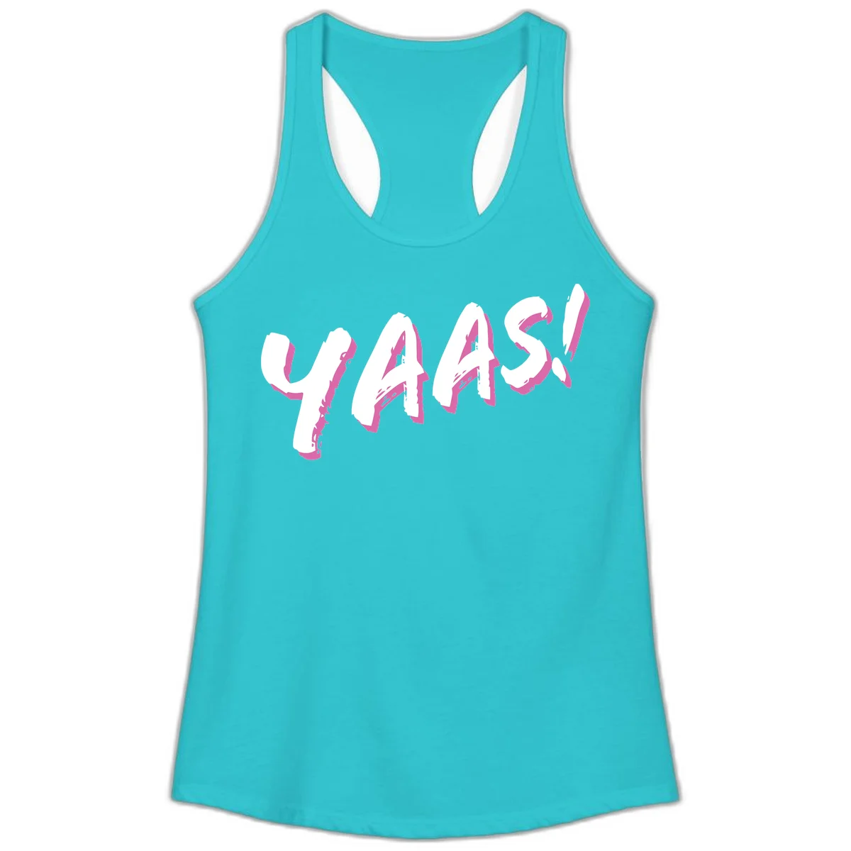 Abstract wavy shapes design with layered white and magenta flowing forms creating a three-dimensional modern art effect in Solid Tahiti Blue