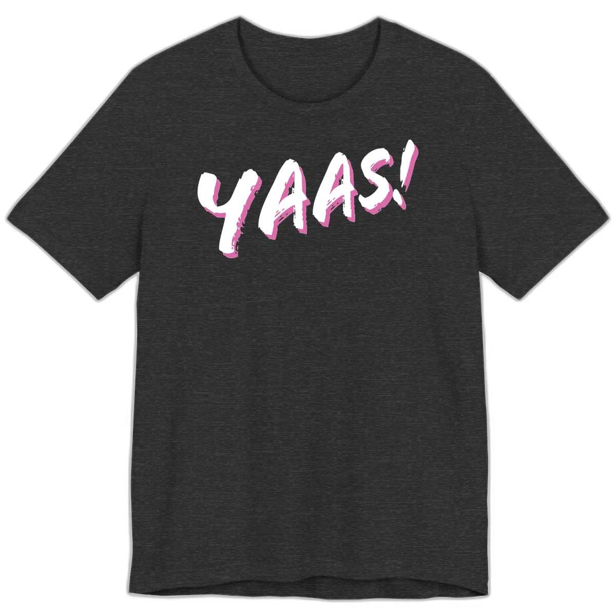 Abstract wavy shapes design with layered white and magenta flowing forms creating a three-dimensional modern art effect in Dark Grey Heather