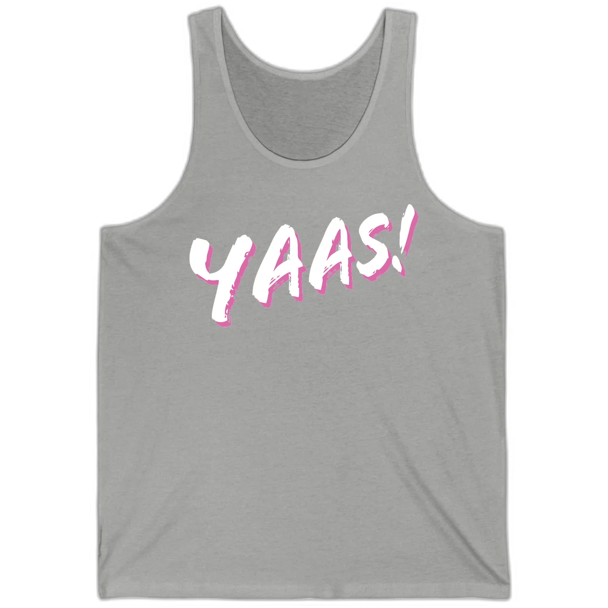 Abstract wavy shapes design with layered white and magenta flowing forms creating a three-dimensional modern art effect in Athletic Heather