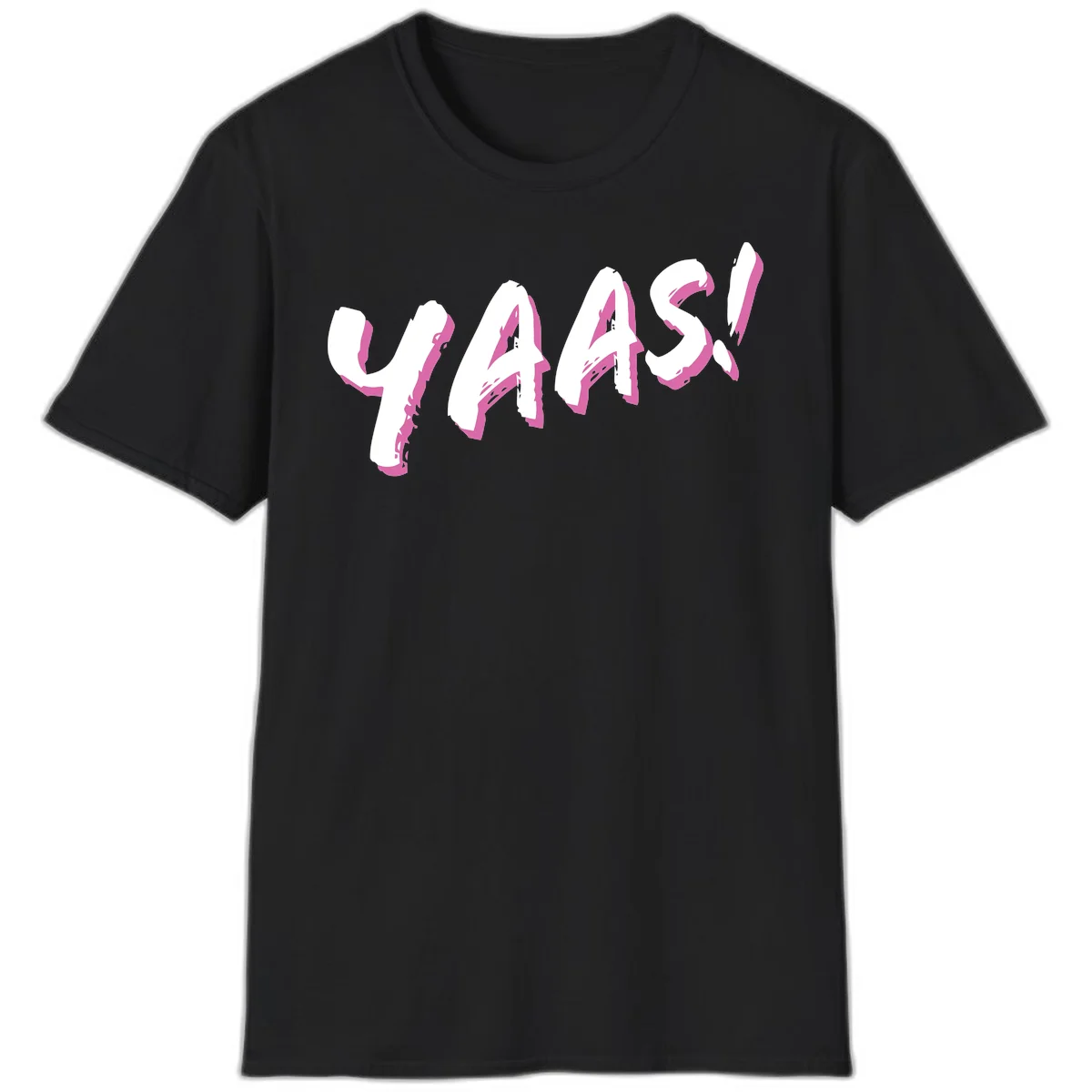 Abstract wavy shapes design with layered white and magenta flowing forms creating a three-dimensional modern art effect in Black