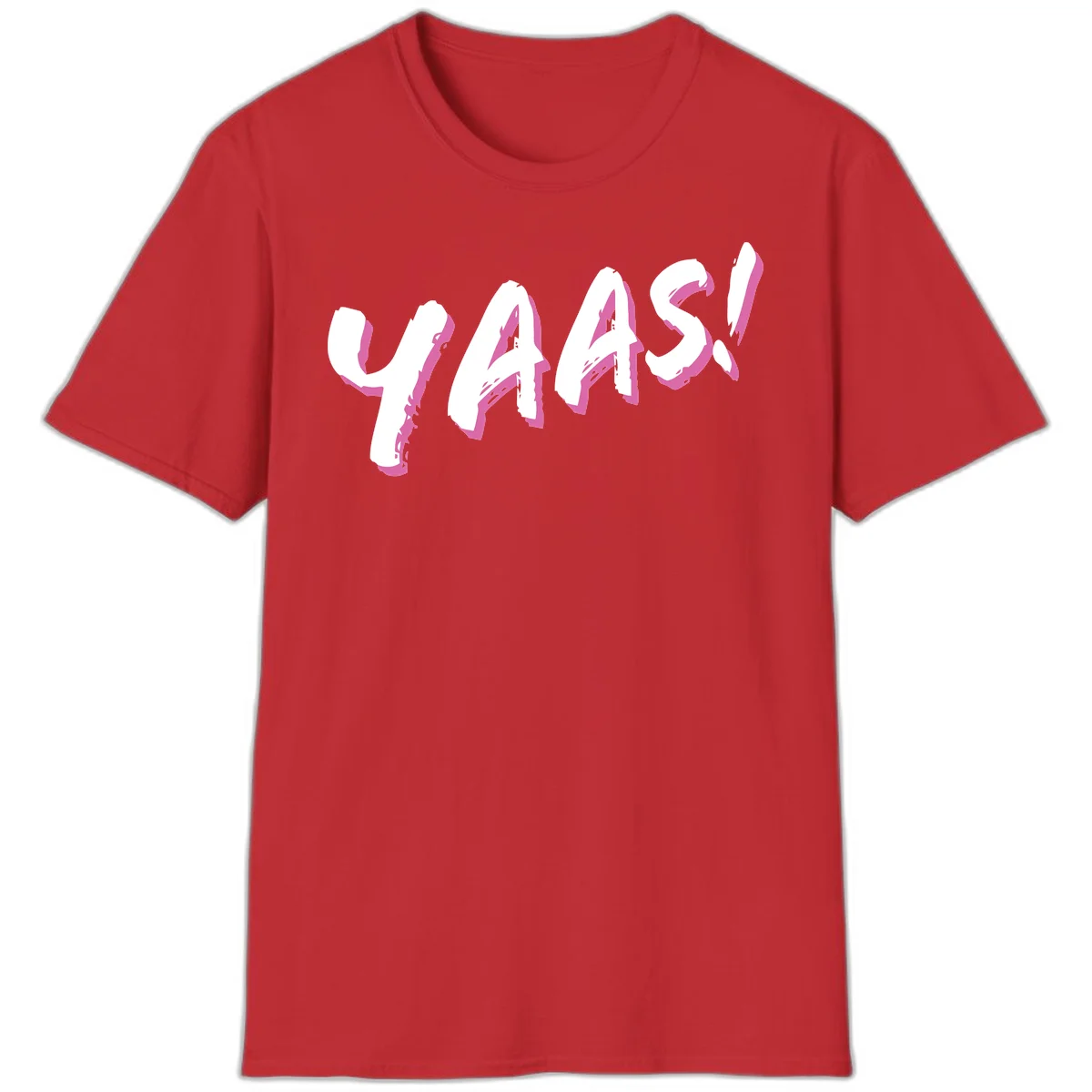 Abstract wavy shapes design with layered white and magenta flowing forms creating a three-dimensional modern art effect in Red