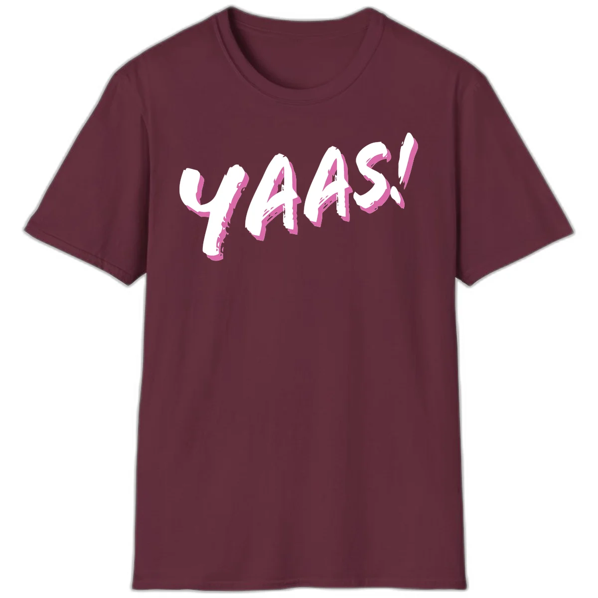 Abstract wavy shapes design with layered white and magenta flowing forms creating a three-dimensional modern art effect in Maroon