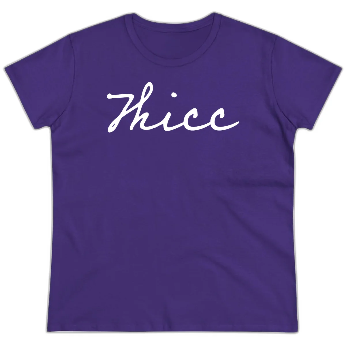White cursive script spelling 'thee' with decorative dot on gray background in Purple
