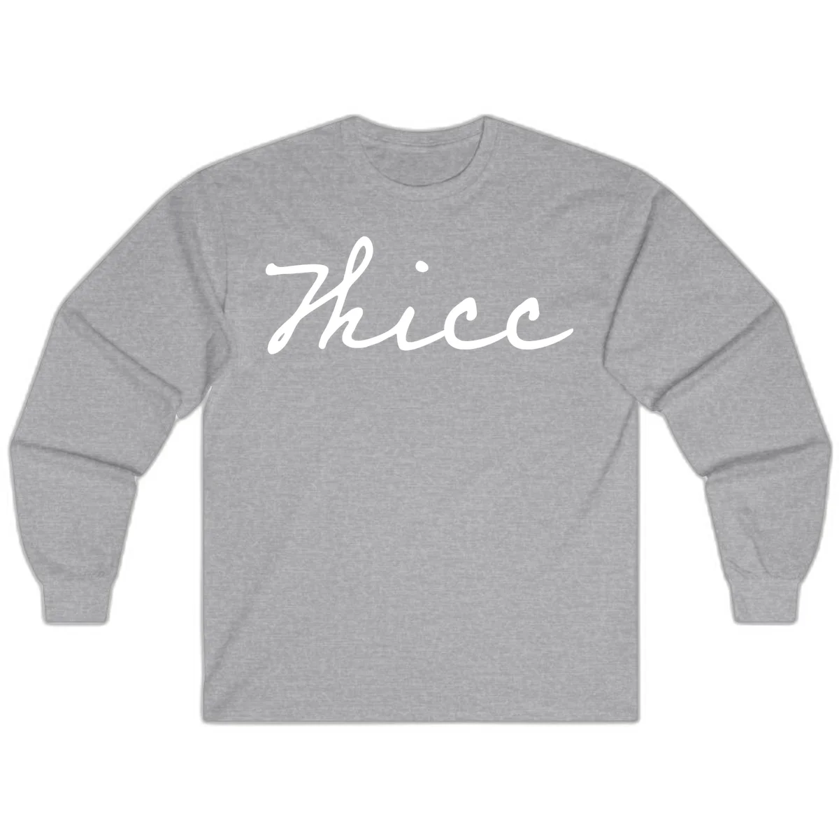 White cursive script spelling 'thee' with decorative dot on gray background in Sport Grey
