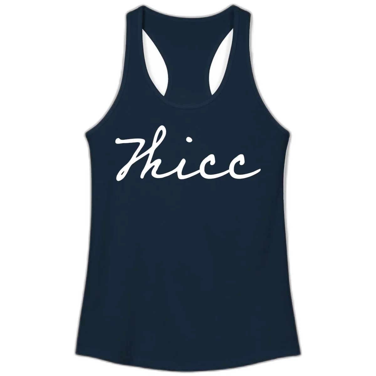 White cursive script spelling 'thee' with decorative dot on gray background in Solid Midnight Navy