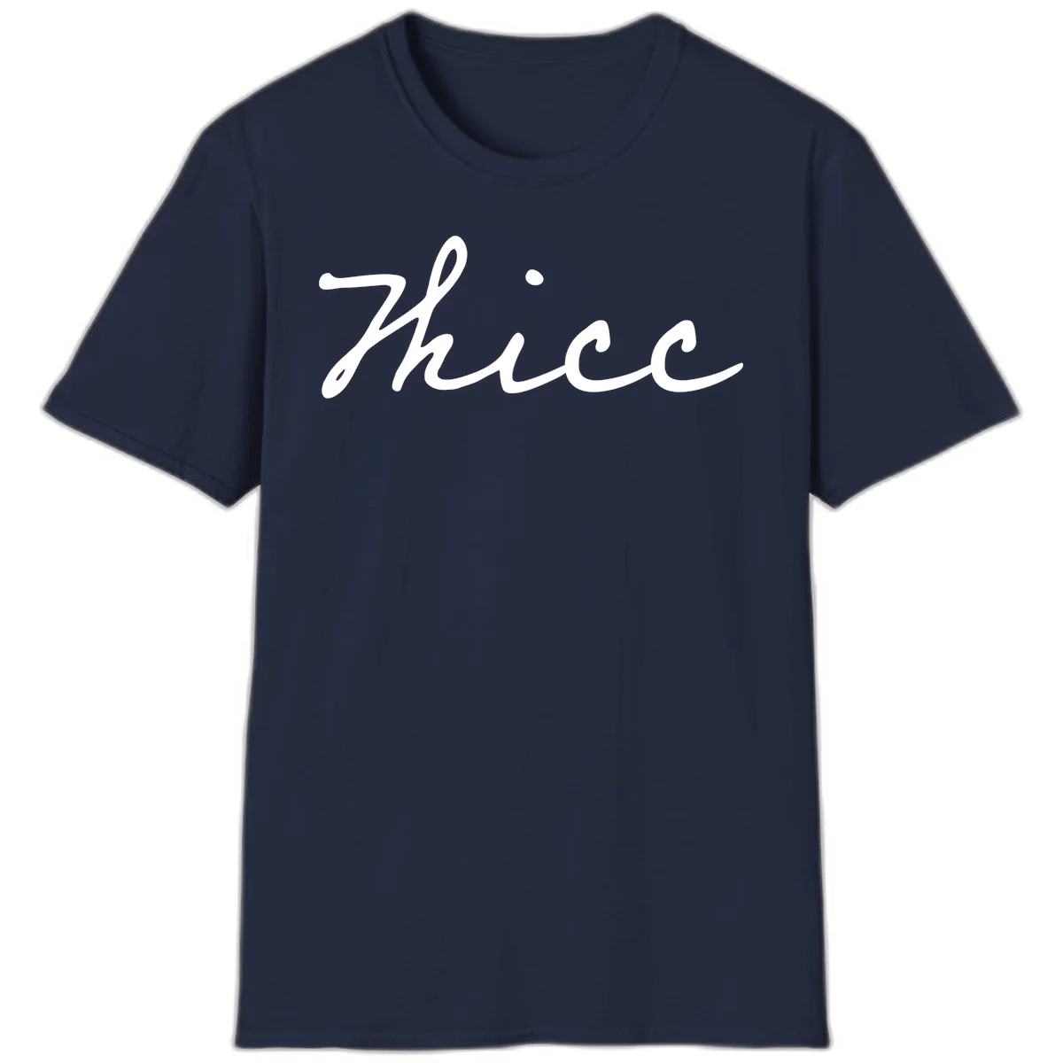 White cursive script spelling 'thee' with decorative dot on gray background in Navy