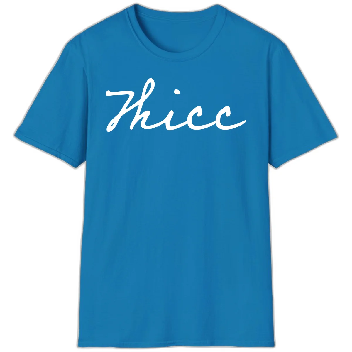 White cursive script spelling 'thee' with decorative dot on gray background in Sapphire