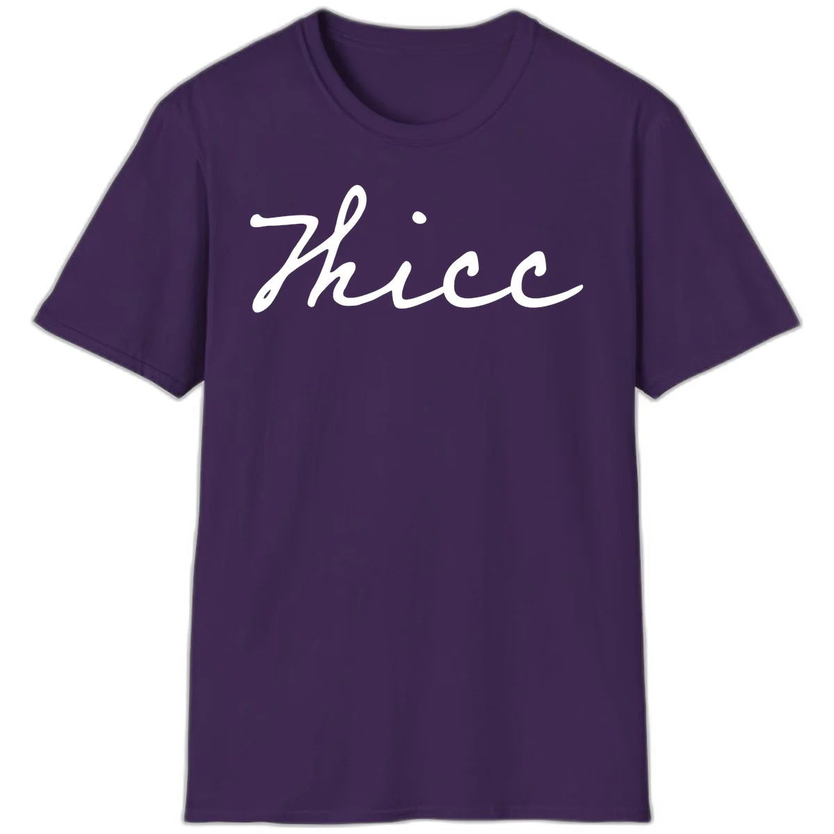 White cursive script spelling 'thee' with decorative dot on gray background in Purple