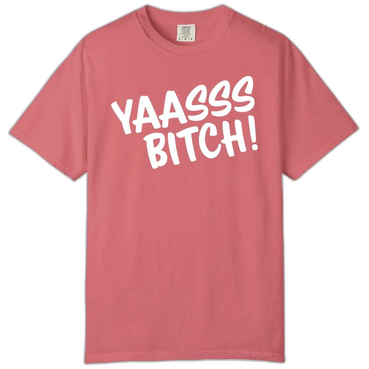 White bold text reading 'YA455 BITCH!' with exclamation mark on gray background, ya455 bitch attitude design in Watermelon