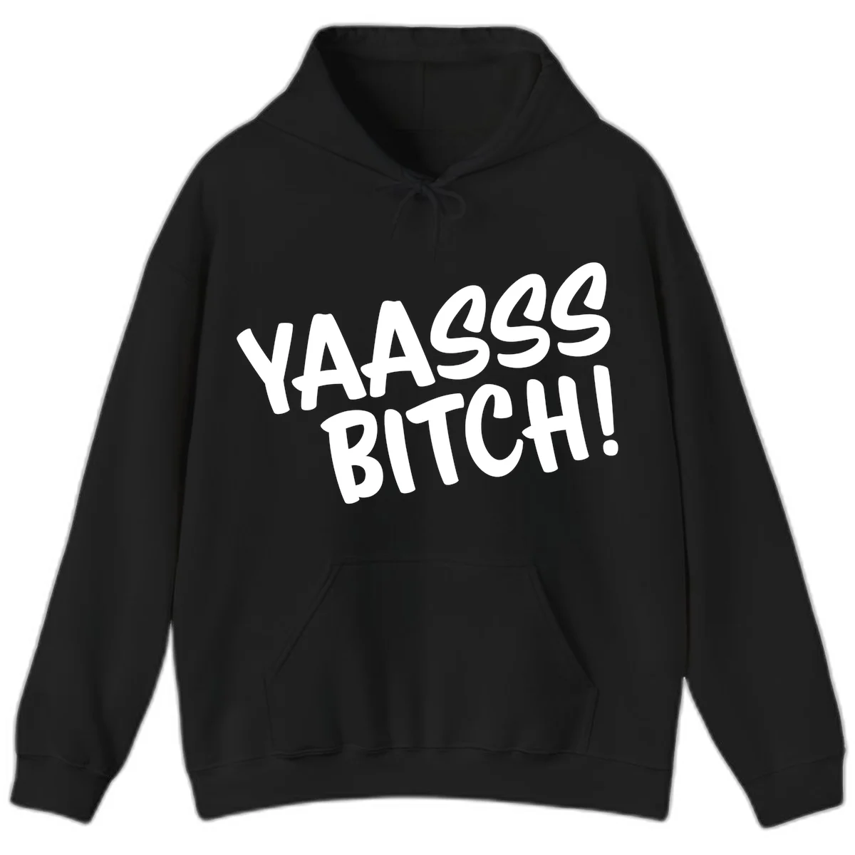 White bold text reading 'YA455 BITCH!' with exclamation mark on gray background, ya455 bitch attitude design in Black