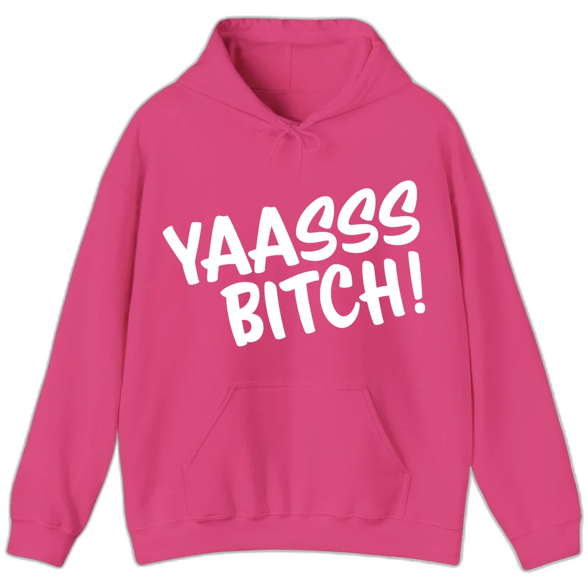 White bold text reading 'YA455 BITCH!' with exclamation mark on gray background, ya455 bitch attitude design in Heliconia
