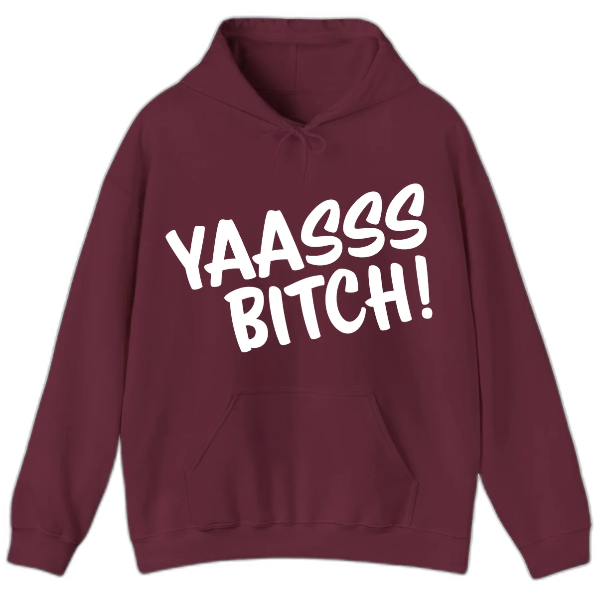 White bold text reading 'YA455 BITCH!' with exclamation mark on gray background, ya455 bitch attitude design in Maroon