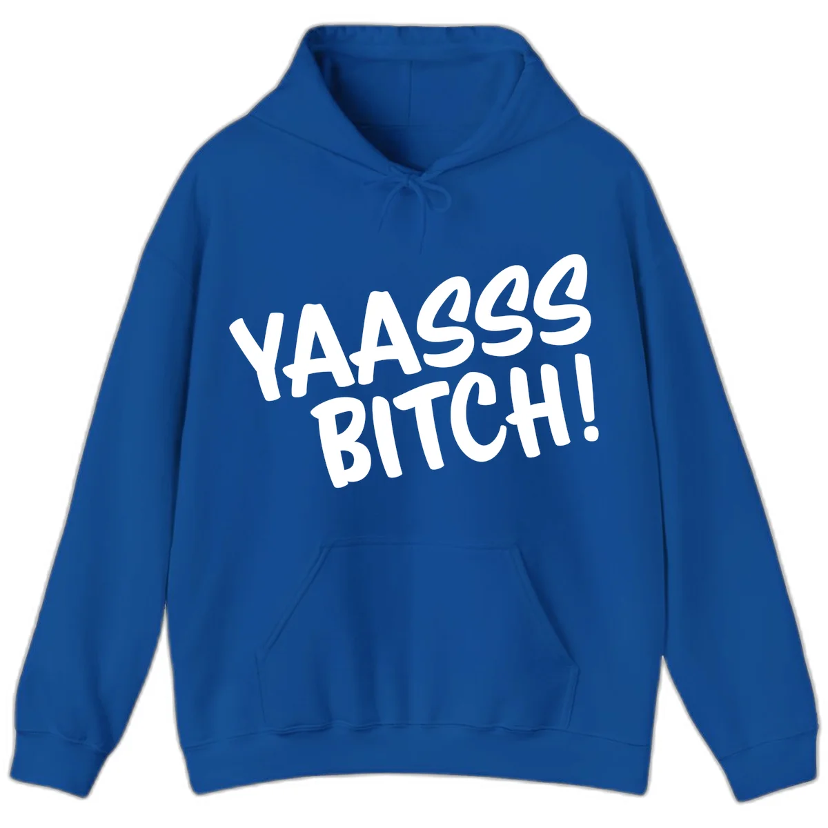 White bold text reading 'YA455 BITCH!' with exclamation mark on gray background, ya455 bitch attitude design in Royal