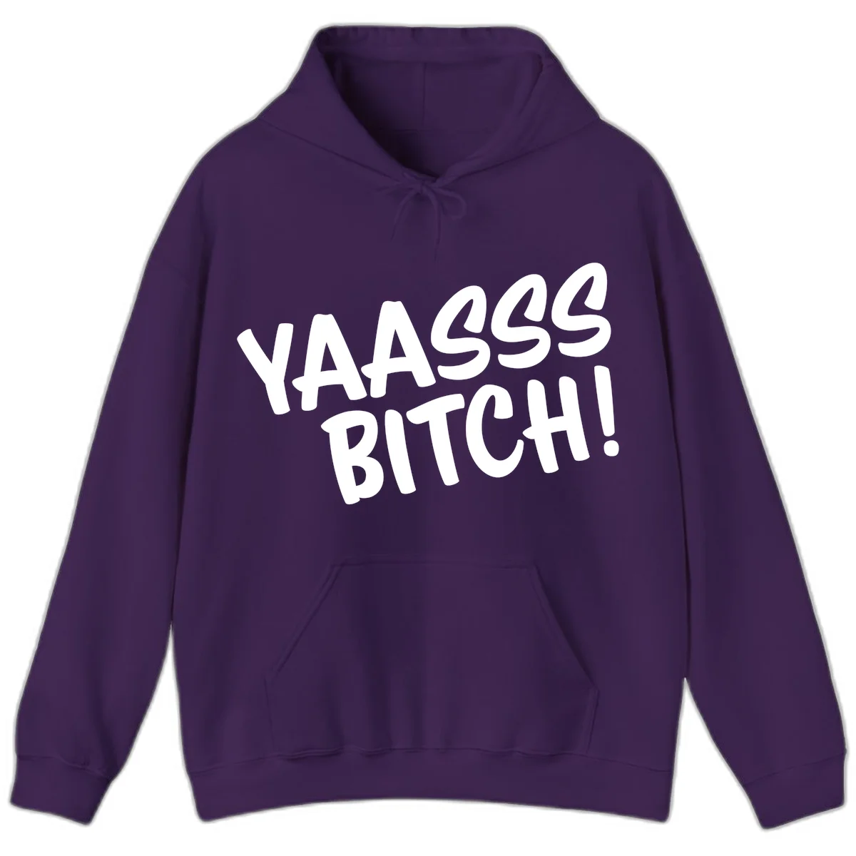 White bold text reading 'YA455 BITCH!' with exclamation mark on gray background, ya455 bitch attitude design in Purple