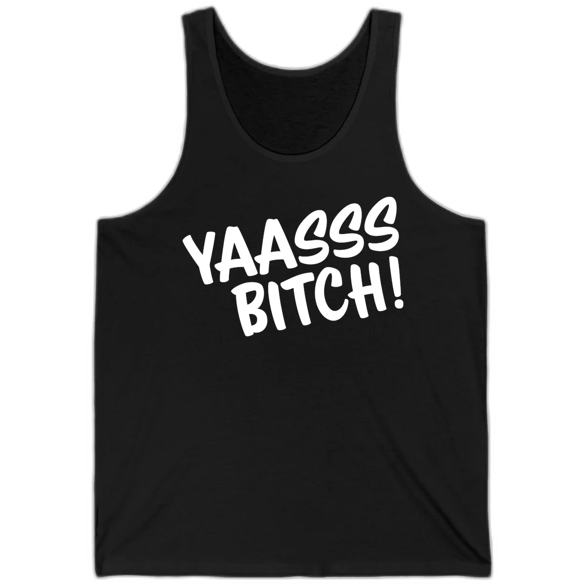 White bold text reading 'YA455 BITCH!' with exclamation mark on gray background, ya455 bitch attitude design in Black
