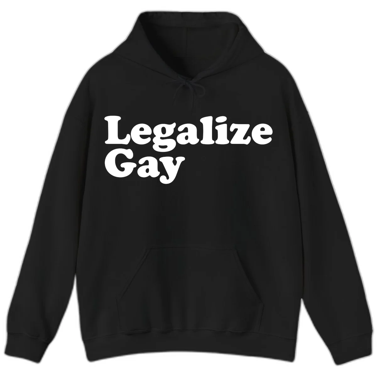 Bold white serif text reading 'Legalize Gay' on gray background - legalize-gay-pride statement design in Black