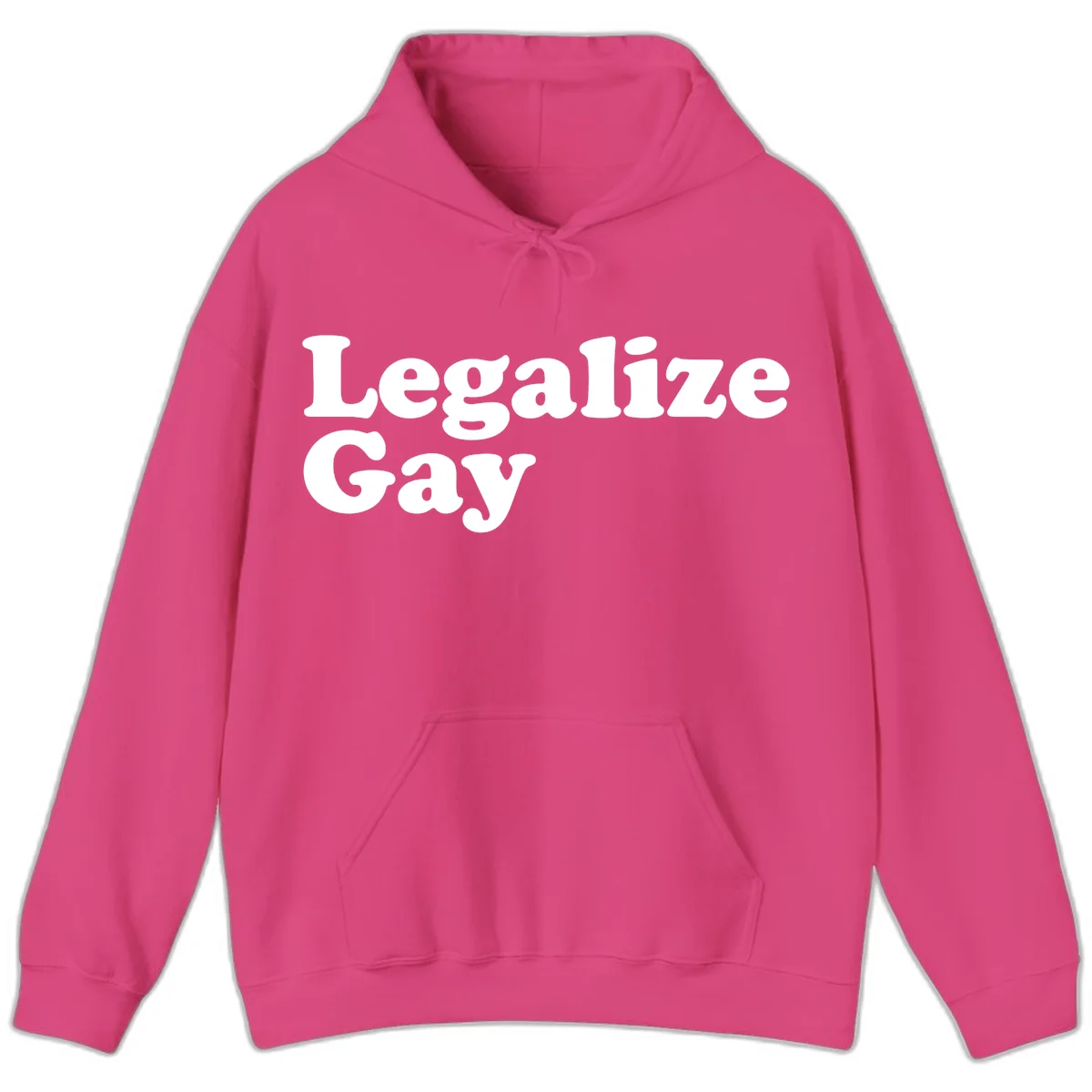 Bold white serif text reading 'Legalize Gay' on gray background - legalize-gay-pride statement design in Heliconia