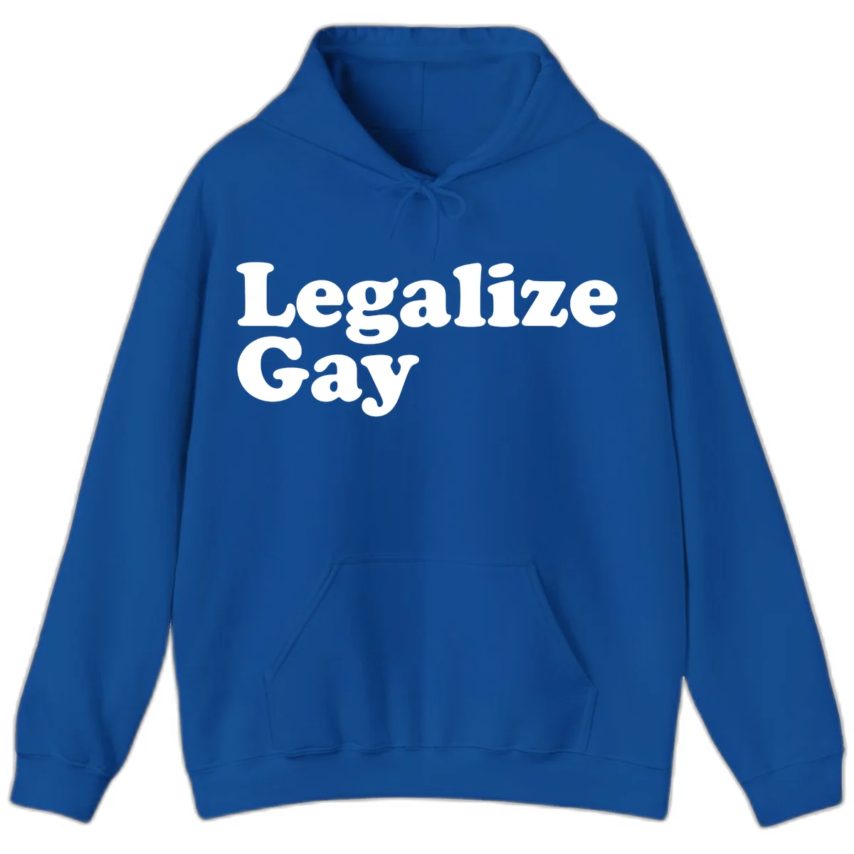 Bold white serif text reading 'Legalize Gay' on gray background - legalize-gay-pride statement design in Royal