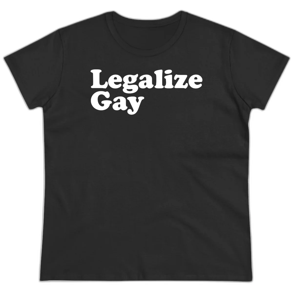 Bold white serif text reading 'Legalize Gay' on gray background - legalize-gay-pride statement design in Black
