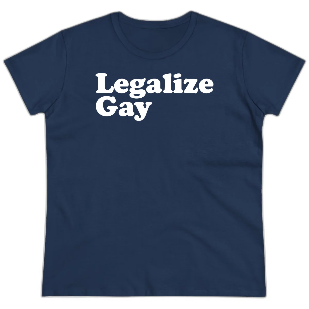 Bold white serif text reading 'Legalize Gay' on gray background - legalize-gay-pride statement design in Navy
