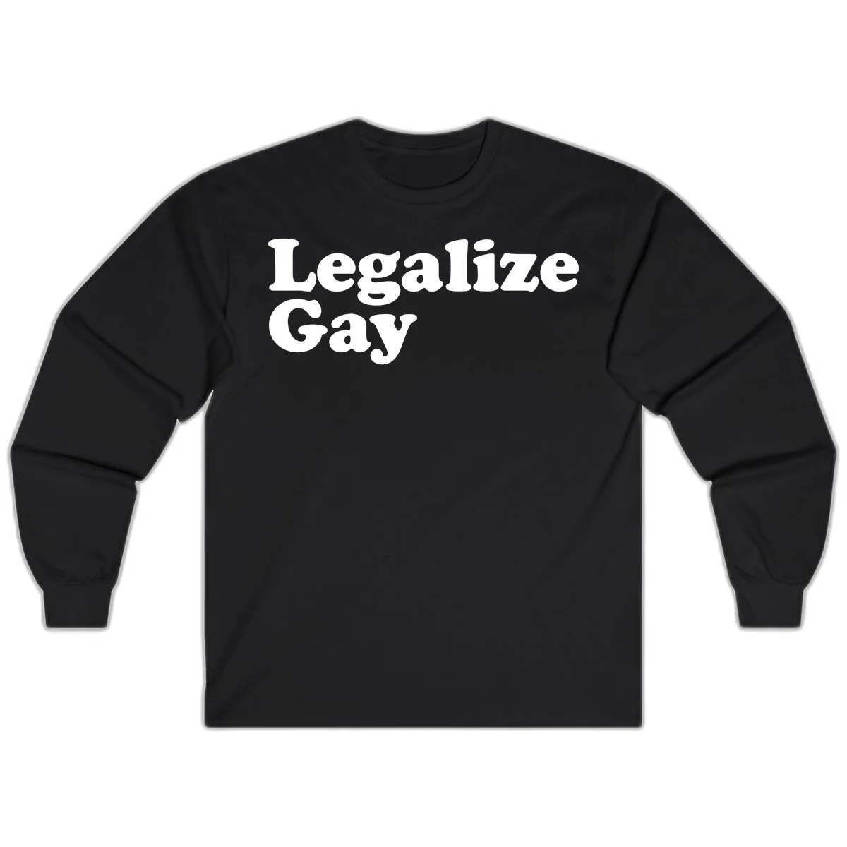 Bold white serif text reading 'Legalize Gay' on gray background - legalize-gay-pride statement design in Black