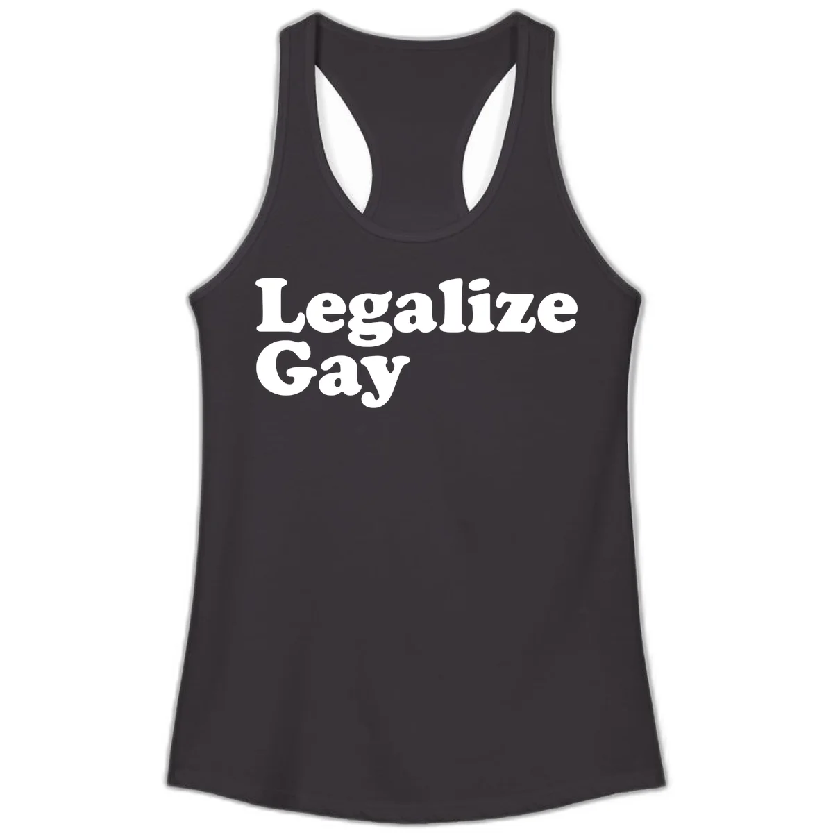 Bold white serif text reading 'Legalize Gay' on gray background - legalize-gay-pride statement design in Black