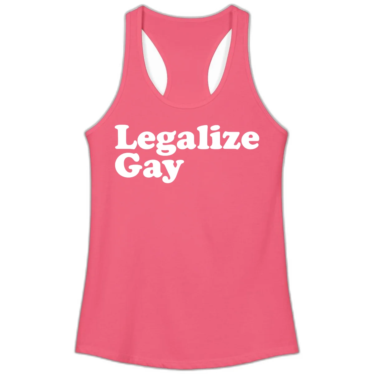 Bold white serif text reading 'Legalize Gay' on gray background - legalize-gay-pride statement design in Hot Pink