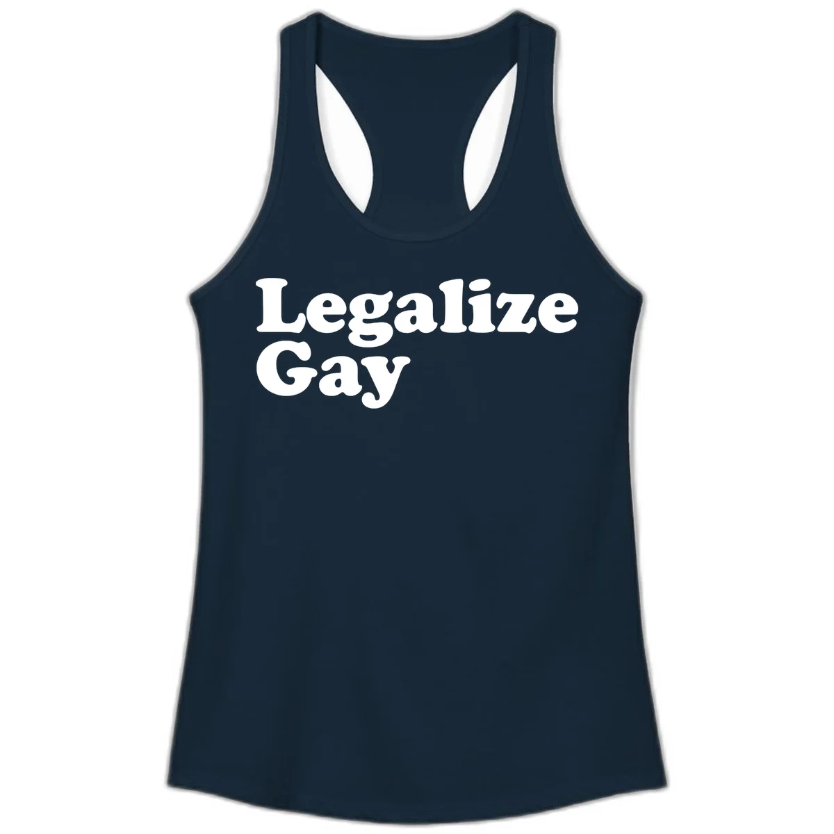 Bold white serif text reading 'Legalize Gay' on gray background - legalize-gay-pride statement design in Solid Midnight Navy