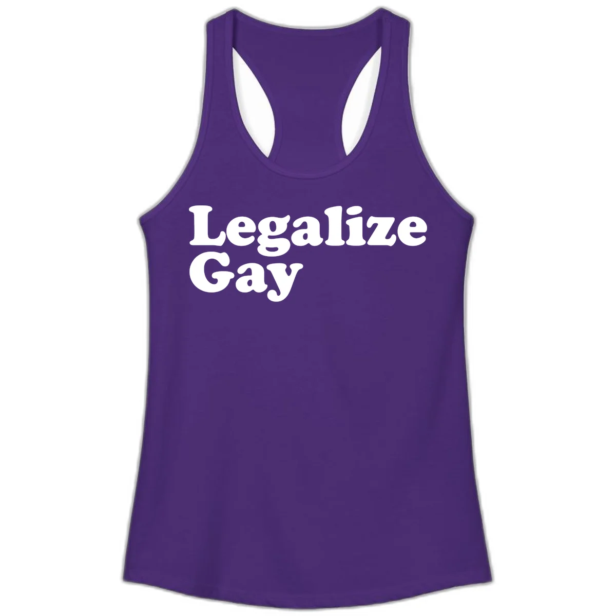 Bold white serif text reading 'Legalize Gay' on gray background - legalize-gay-pride statement design in Solid Purple Rush