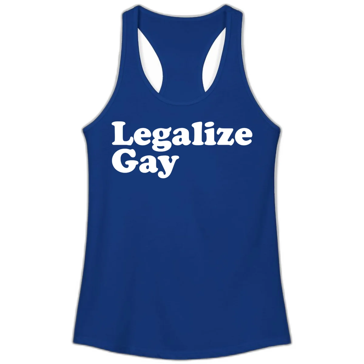 Bold white serif text reading 'Legalize Gay' on gray background - legalize-gay-pride statement design in Solid Royal