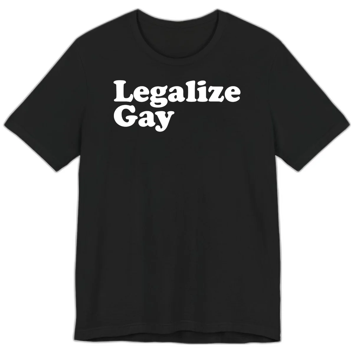 Bold white serif text reading 'Legalize Gay' on gray background - legalize-gay-pride statement design in Black