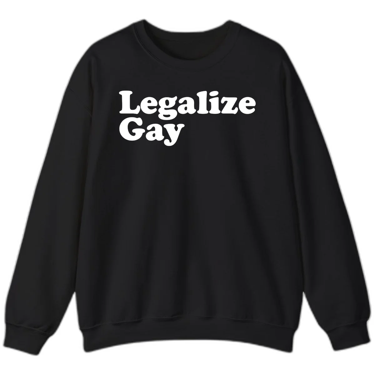 Bold white serif text reading 'Legalize Gay' on gray background - legalize-gay-pride statement design in Black