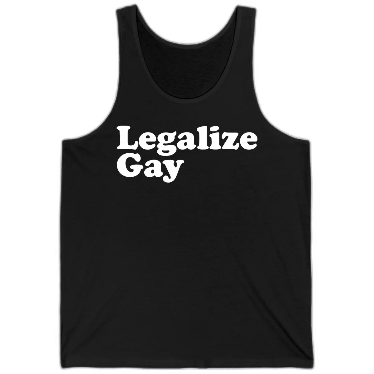 Bold white serif text reading 'Legalize Gay' on gray background - legalize-gay-pride statement design in Black